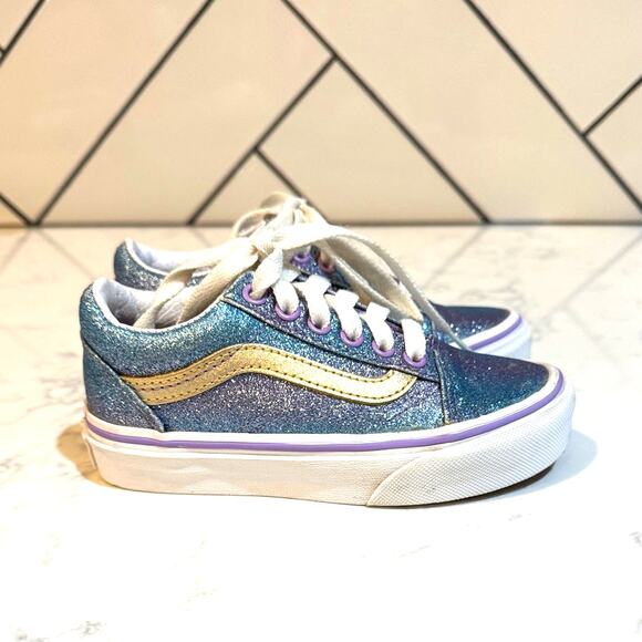 Vans Other - Vans Kids' Old Skool sneakers "Ombre Glitter" Blue/Purple colorway size 10.5